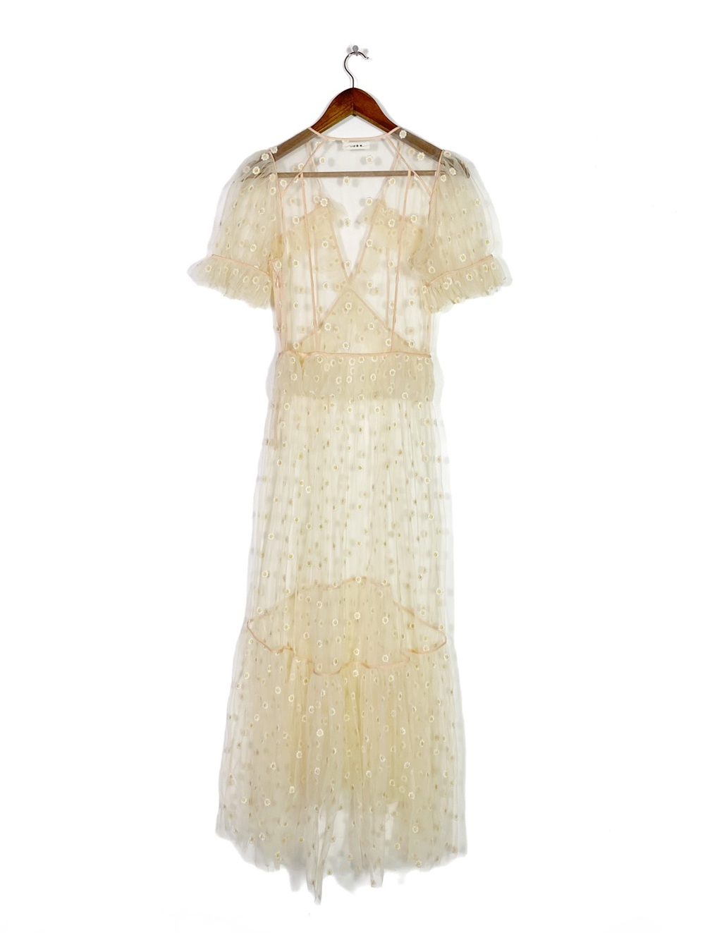 Doen Zelda Sheer Floral Dress Faded Peach - Picture 7 of 9